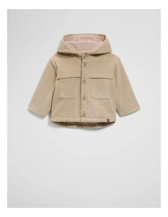 Hooded Cord Jacket in Wafer