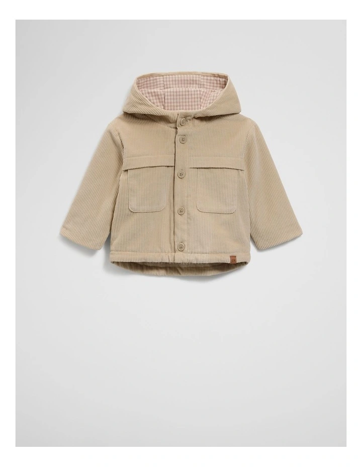 Hooded Cord Jacket in Wafer image 1