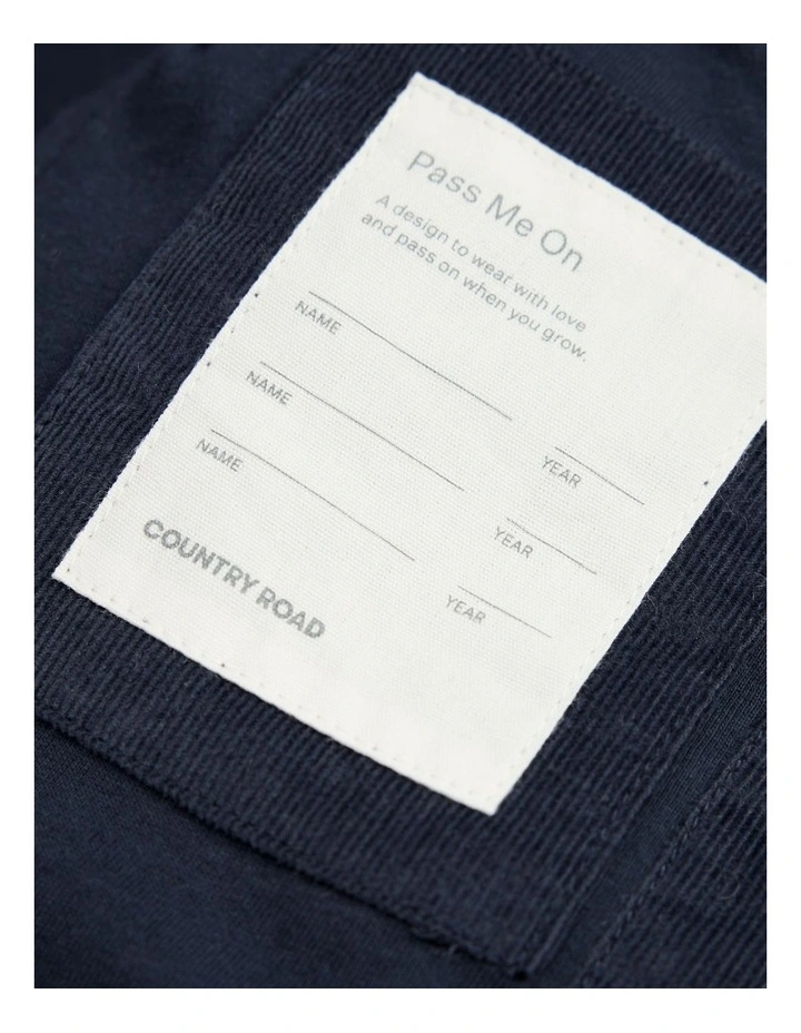 Quilted Cord Jacket in Navy image 6