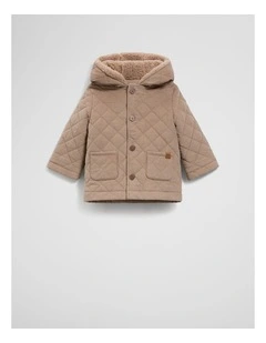 Quilted Cord Jacket in Mushroom