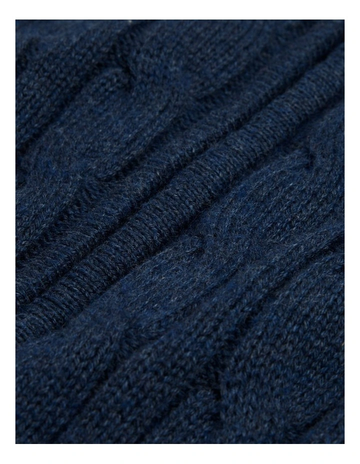 Hooded Zip Through Cardigan in Navy Marle image 5