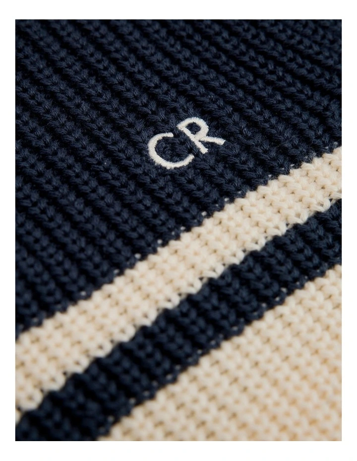 Stripe Collared Knit in Navy image 5