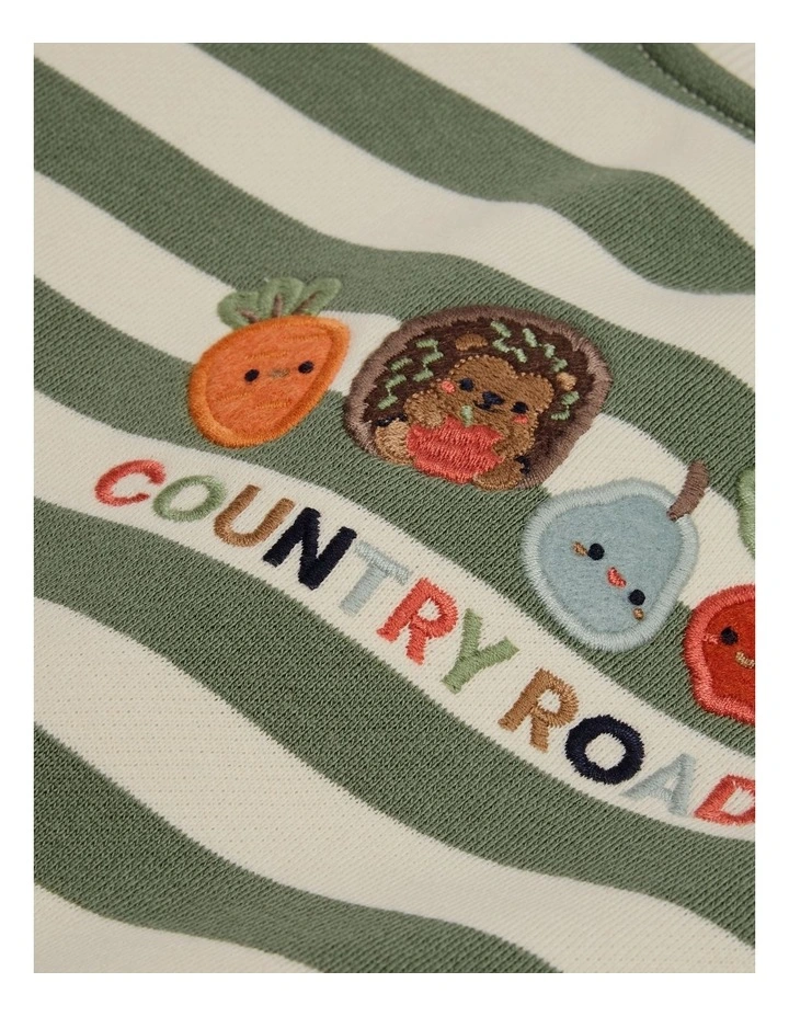 Vegetable Patch Sweat in Dusty Sage Stripe image 2