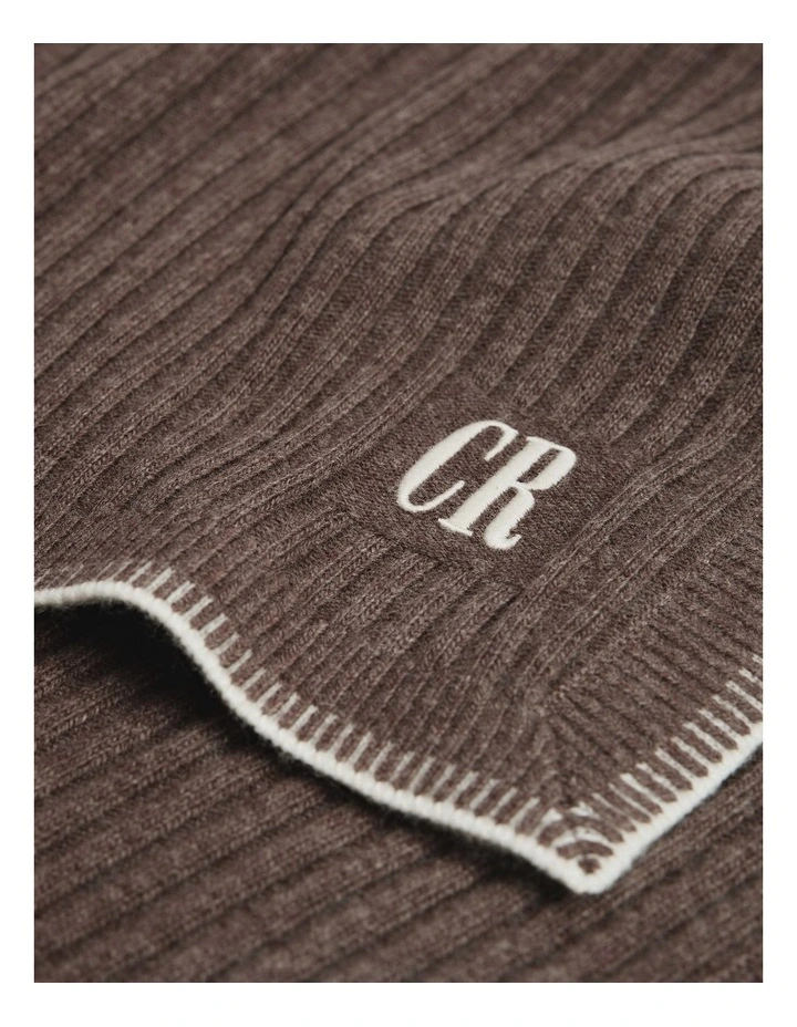 Knit Blanket in Chocolate Marle image 1