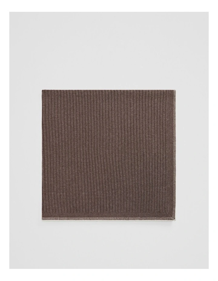 Knit Blanket in Chocolate Marle image 2