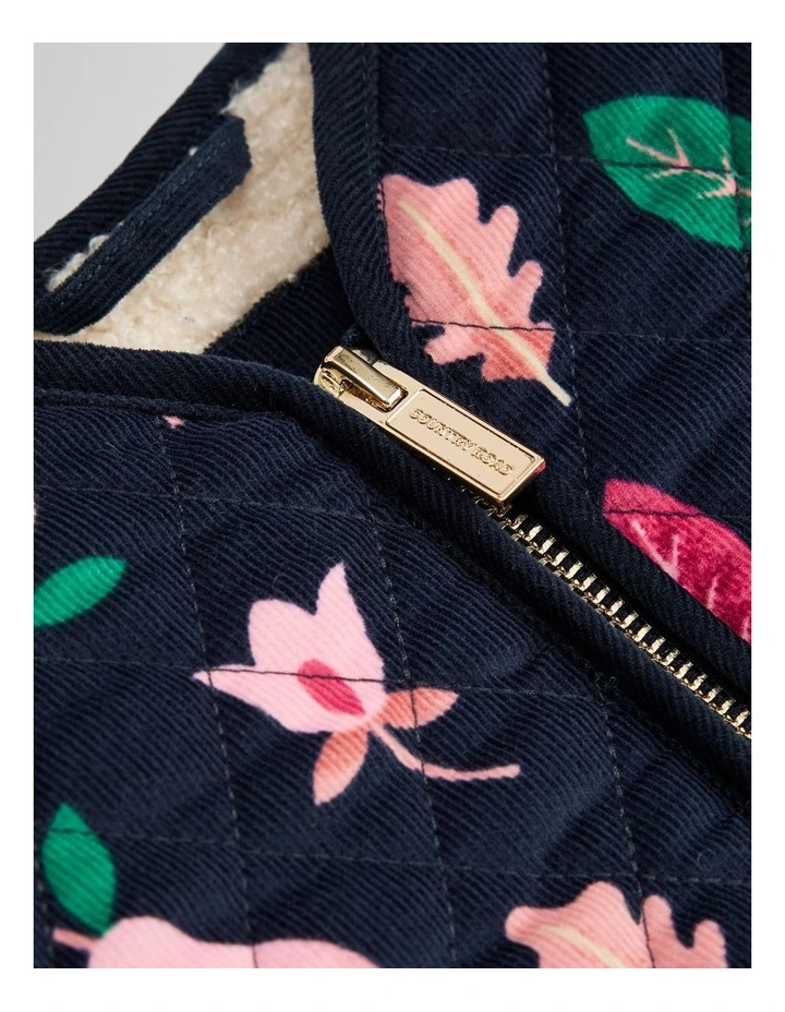 Print Sherpa Lined Jacket in Navy Multi image 5