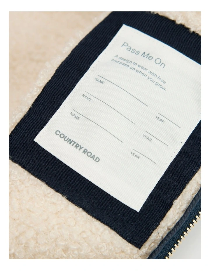 Print Sherpa Lined Jacket in Navy Multi image 6