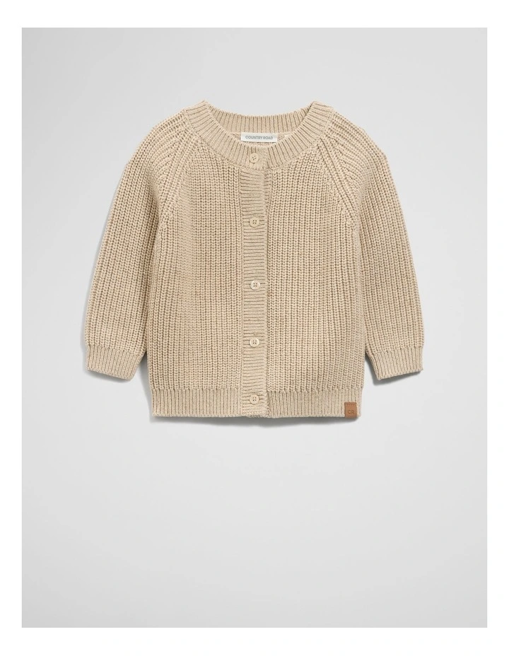 Rib Knit Cardigan in Wafer image 4