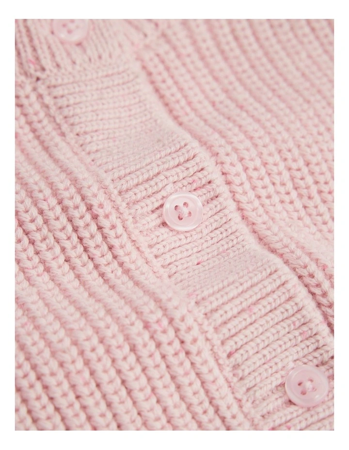 Rib Knit Cardigan in Mineral Pink image 5