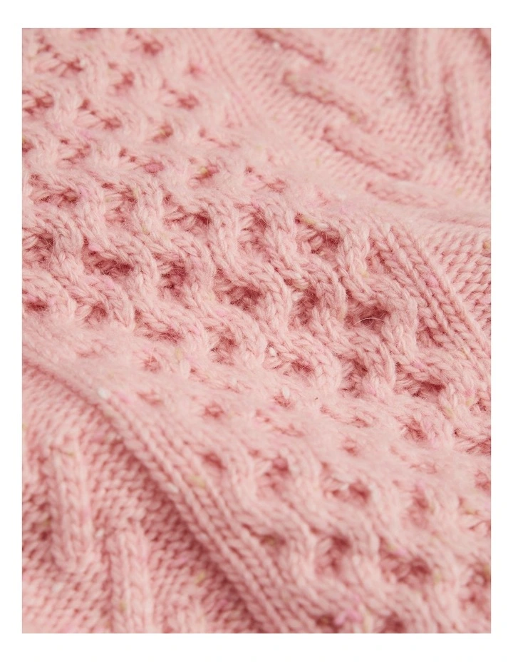 Tipped Cable Knit in Rose Pink image 2