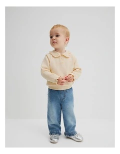 Collared Knit Pullover in Oyster