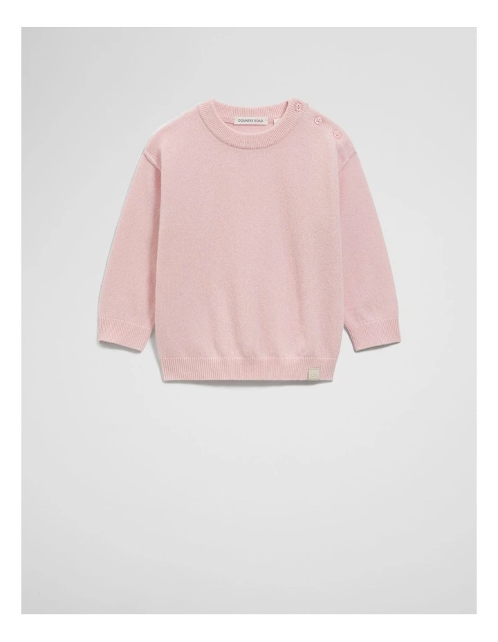 Merino Wool Cashmere Blend Knit in Mineral Pink image 4