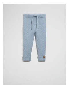 Organically Grown Cotton Rib Knit Legging in Dusty Blue