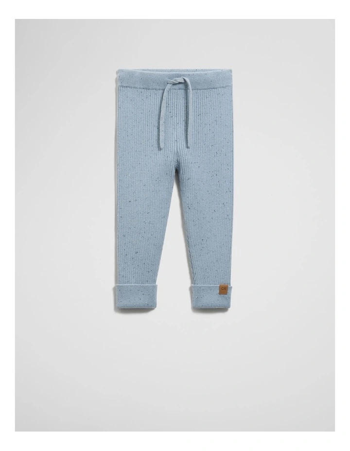 Organically Grown Cotton Rib Knit Legging in Dusty Blue image 1