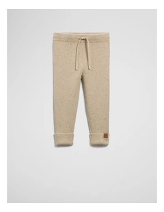 Organically Grown Cotton Rib Knit Legging in Wafer