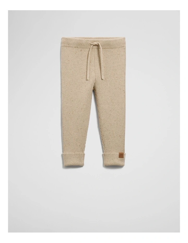Organically Grown Cotton Rib Knit Legging in Wafer image 1