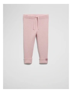 Organically Grown Cotton Rib Knit Legging in Mineral Pink