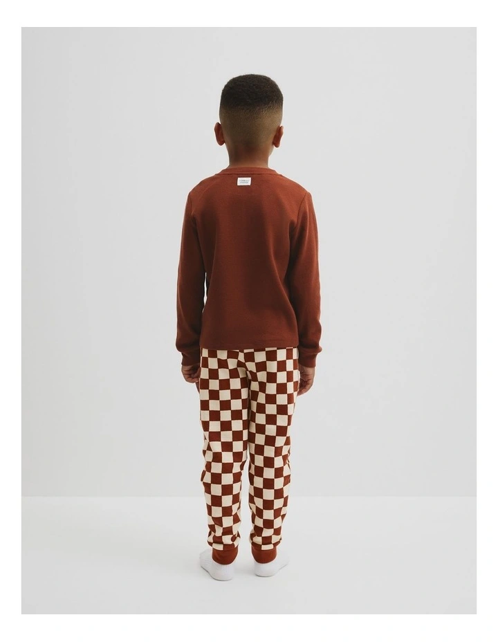 Australian Cotton Check Print Pyjama in Chestnut image 3