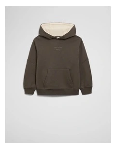 Organically Grown Cotton Modern Logo Hoodie in Cocoa