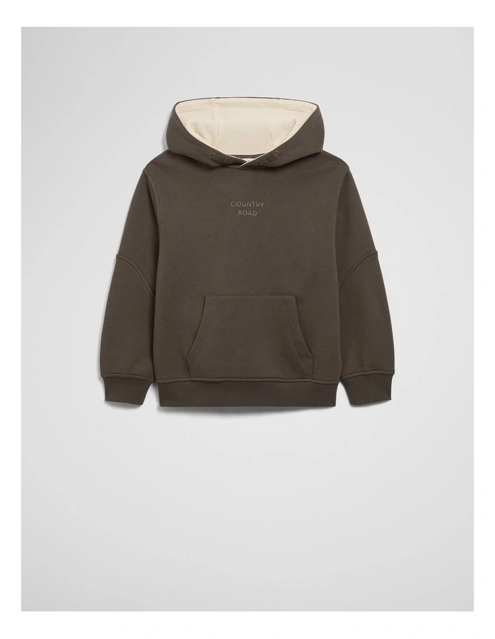 Organically Grown Cotton Modern Logo Hoodie in Cocoa image 1