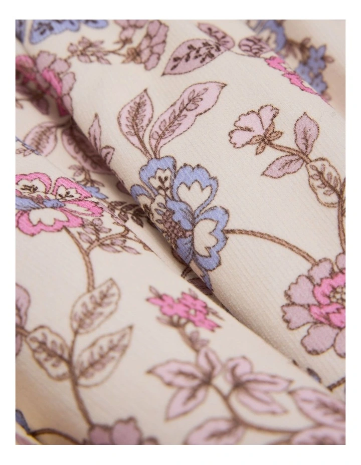 Organically Grown Cotton Printed Ruffle Cord Dress in Winter Garden image 6