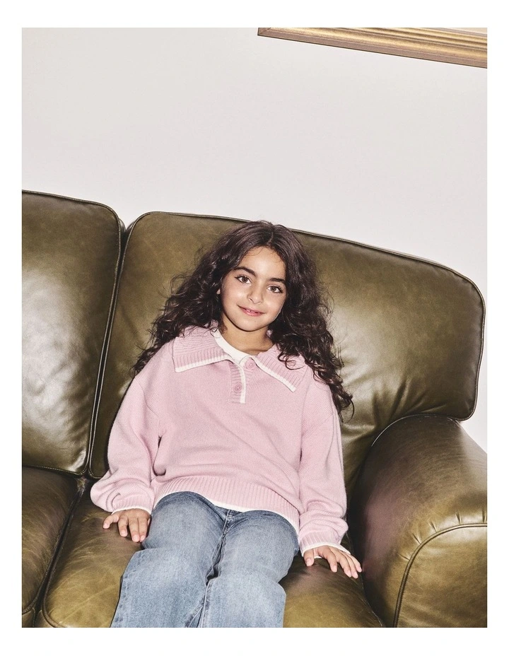 Tipped Popover Knit in Rose image 2