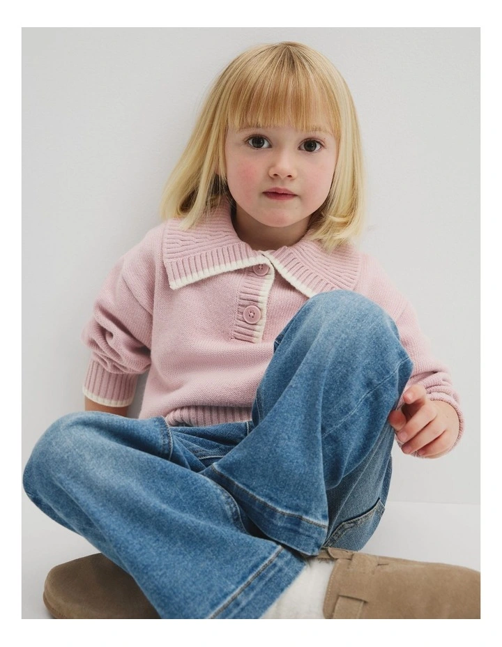 Tipped Popover Knit in Rose image 3