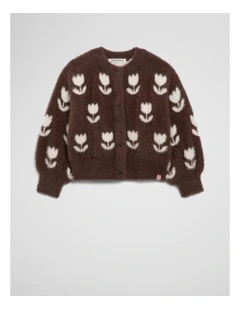 Floral Jacquard Knit Jumper in Cocoa