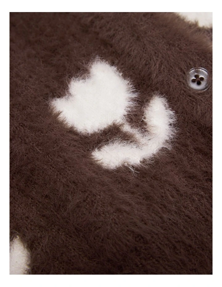 Floral Jacquard Knit Jumper in Cocoa image 2