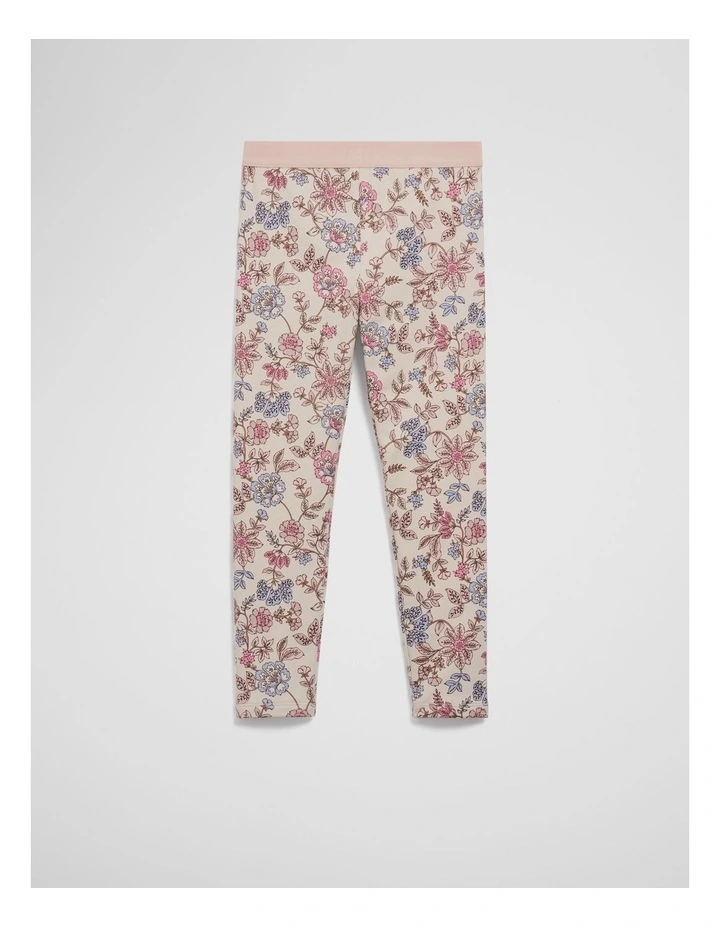 Organically Grown Cotton Fleece Lined Legging in Winter Garden image 1