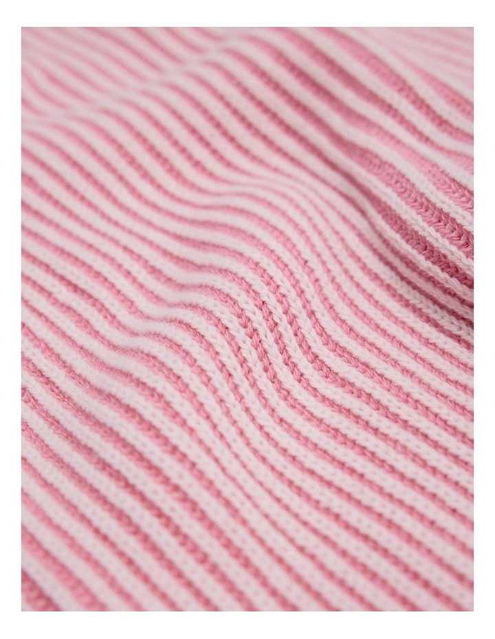 Organically Grown Cotton Contrast Fisherman Pant in Candy Pink Stripe image 2