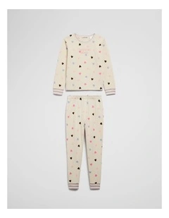 Australian Cotton Printed Sleep Set in Cream