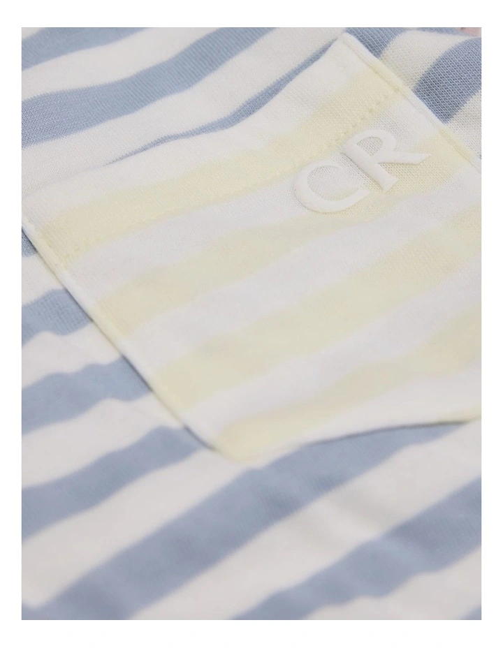 Australian Cotton Contrast Heart Print Sleep Set in Multi Stripe image 2