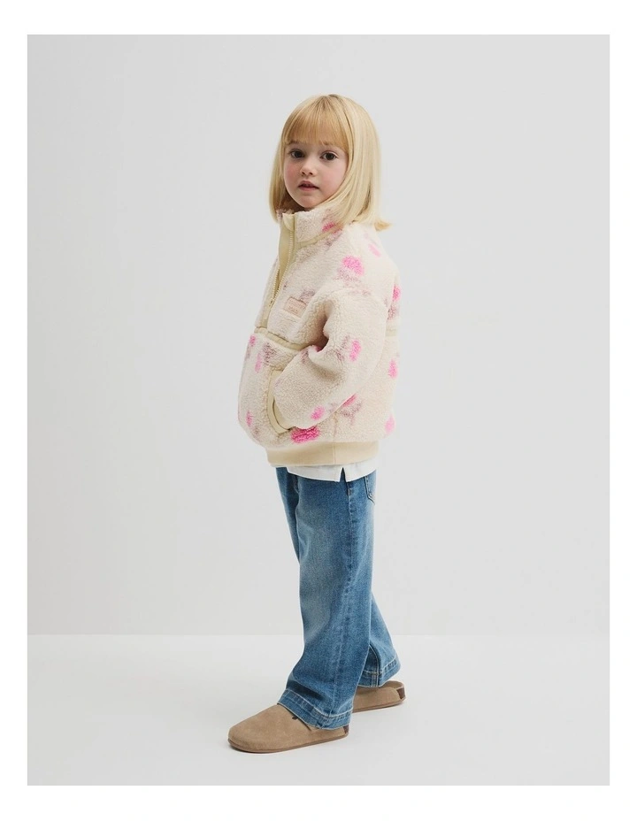 Printed Sherpa Sweat in Soft Floral image 1