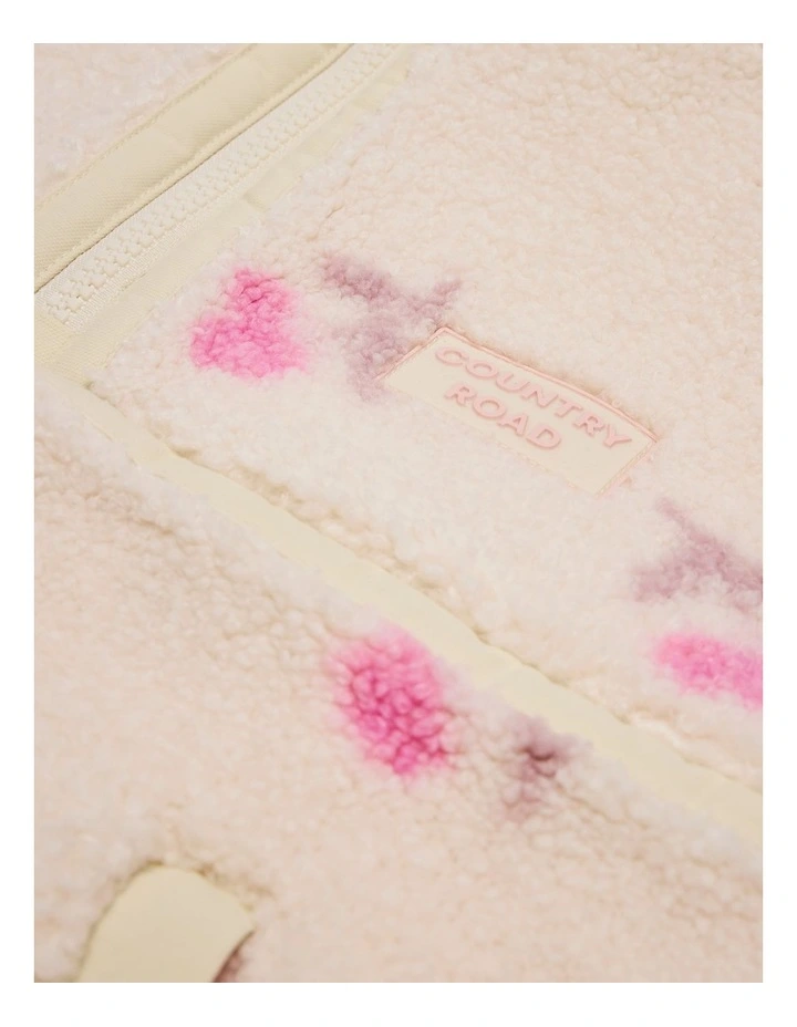 Printed Sherpa Sweat in Soft Floral image 5