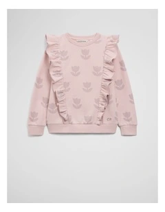 Australian Cotton Frill Sweat in Mineral Pink