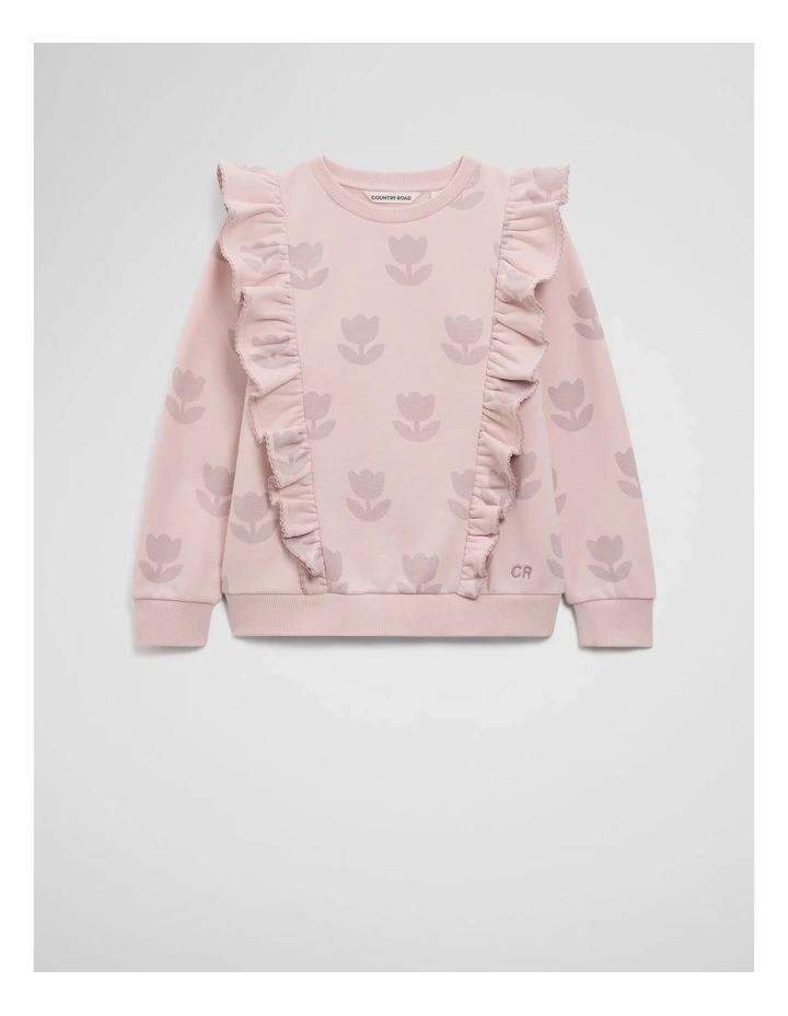 Australian Cotton Frill Sweat in Mineral Pink image 1