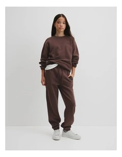 Teen Australian Cotton Modern Track Pant in Cocoa Bean