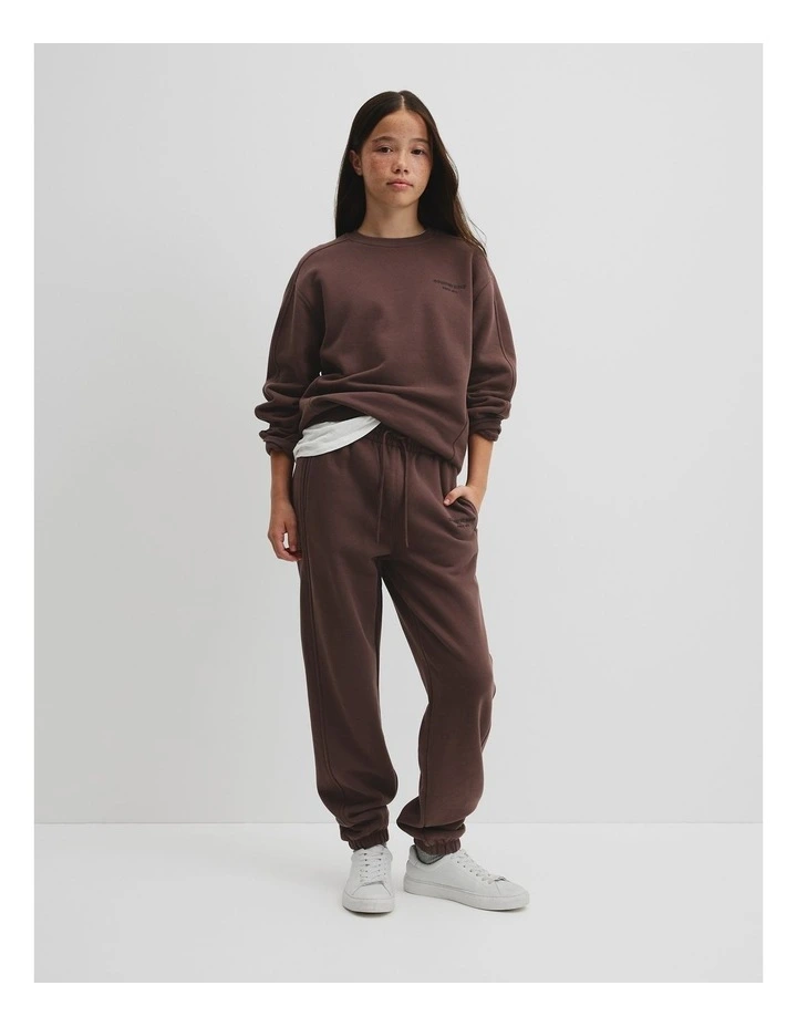 Teen Australian Cotton Modern Track Pant in Cocoa Bean image 1