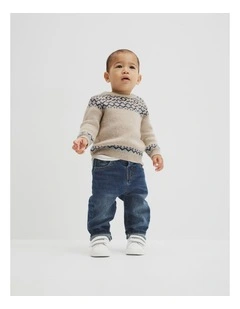 Fair Isle Knit in Stone Marle