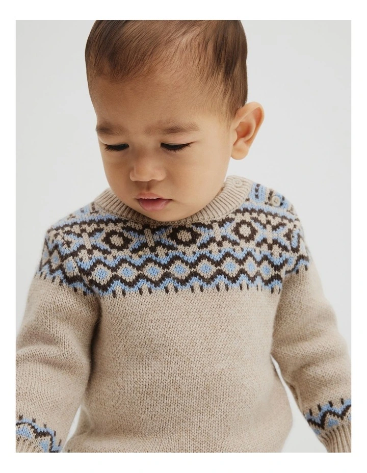 Fair Isle Knit in Stone Marle image 3