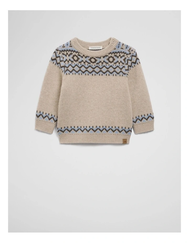 Fair Isle Knit in Stone Marle image 5