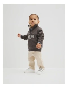 Australian Cotton Heritage Half Zip in Cocoa Marle