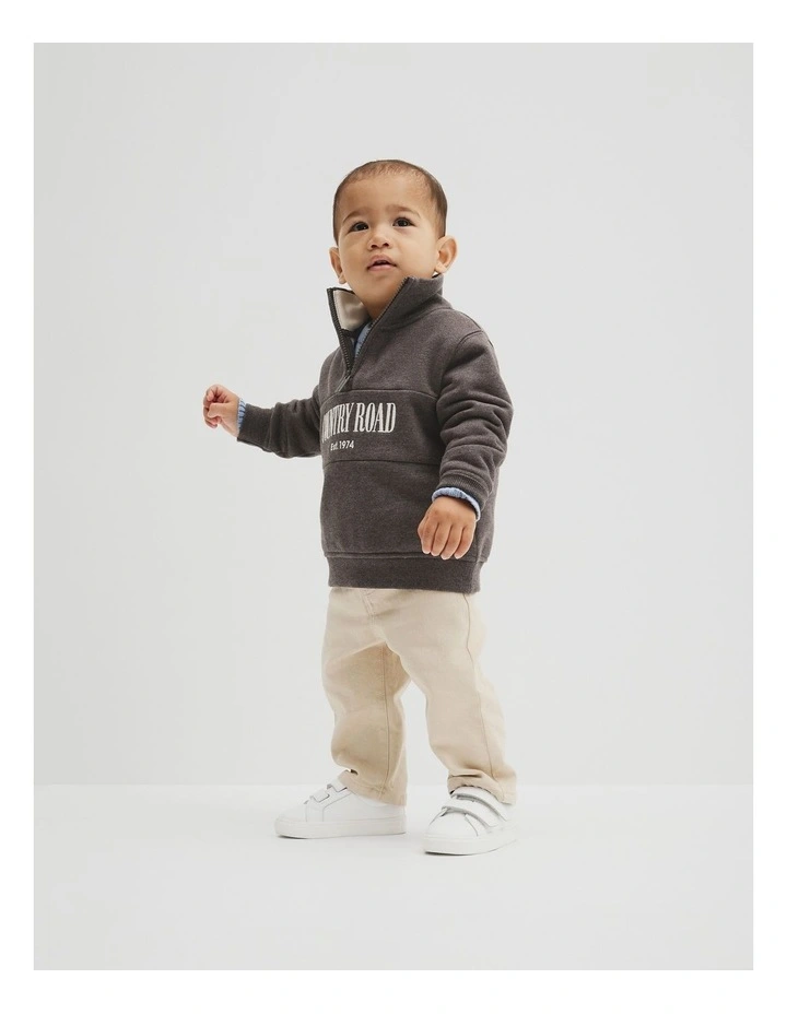 Australian Cotton Heritage Half Zip in Cocoa Marle image 1