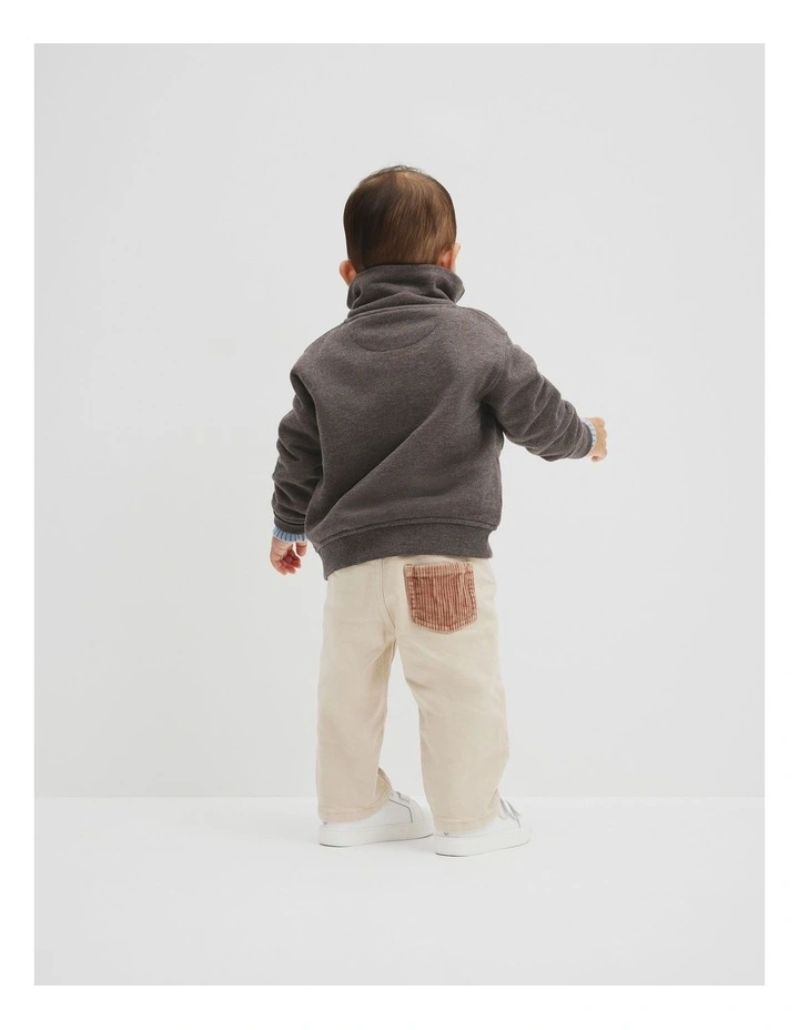 Australian Cotton Heritage Half Zip in Cocoa Marle image 3