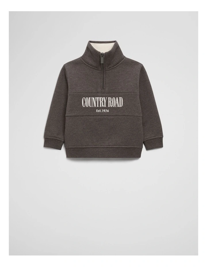 Australian Cotton Heritage Half Zip in Cocoa Marle image 4