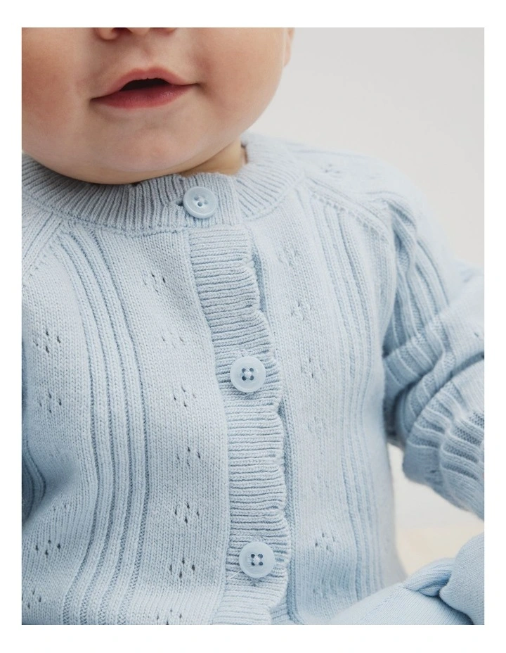 Knit Detail Jumpsuit in Powder Blue image 2