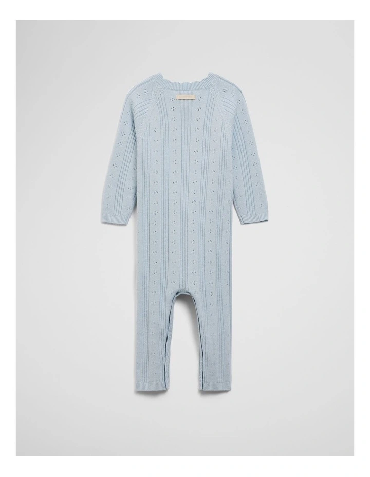 Knit Detail Jumpsuit in Powder Blue image 4