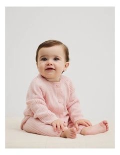Knit Detail Jumpsuit in Mineral Pink