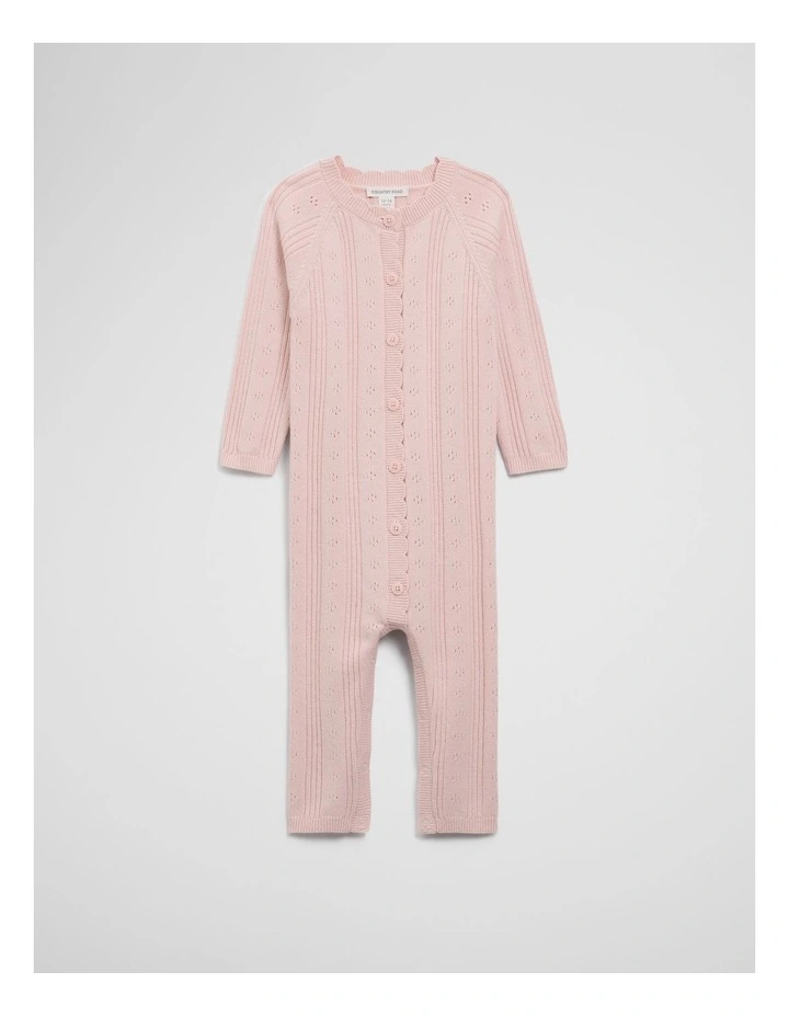Knit Detail Jumpsuit in Mineral Pink image 3